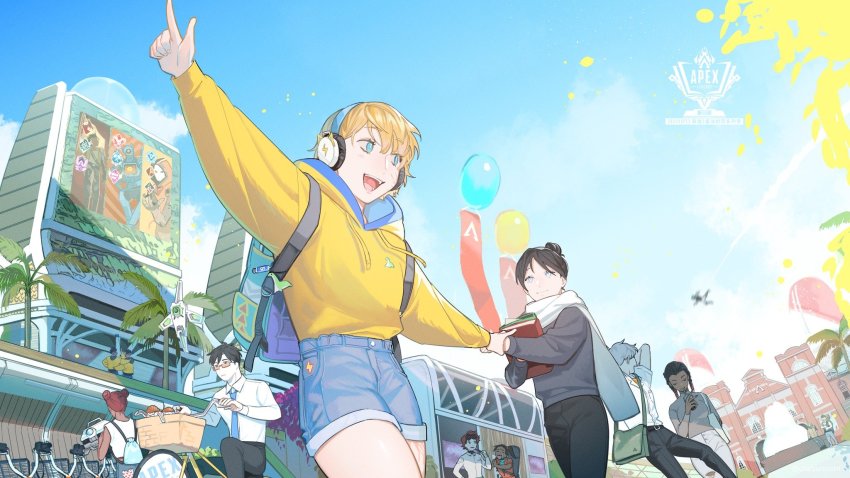 1other, 5boys, 6+girls, alternate_universe, animification, apex_legends, ash_(titanfall_2), backpack