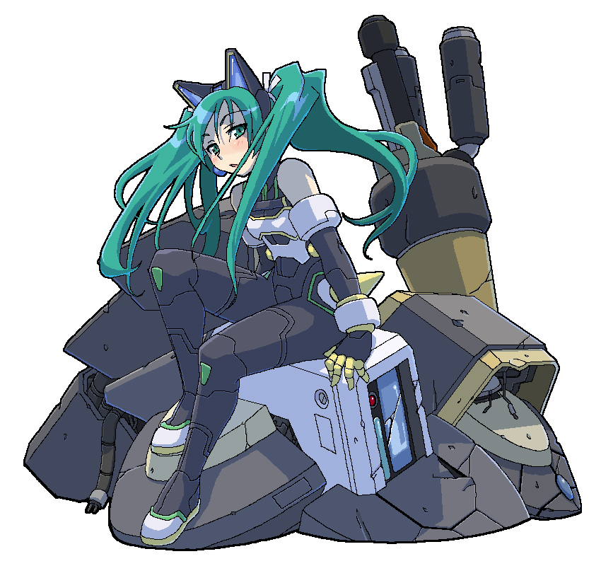 1girl, female_focus, green_hair, pygmalion, pygmalion_(shinrabanshou), shinrabanshou, solo, twintails