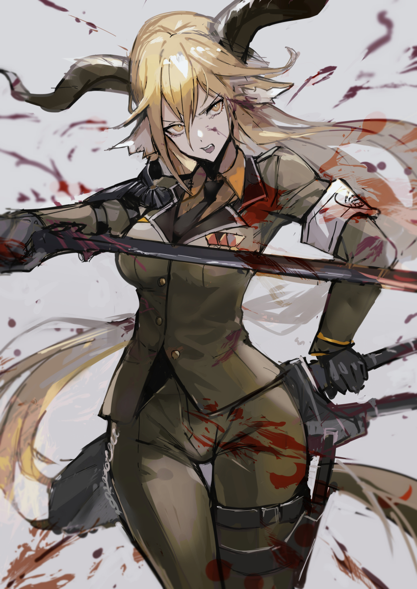 1girl, absurdres, animal_ears, arknights, armor, chuhaibane, cowboy_shot, degenbrecher_(arknights)