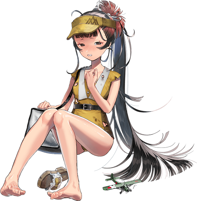 1girl, aircraft, aircraft_request, airplane, bag, barefoot, black_eyes, black_hair