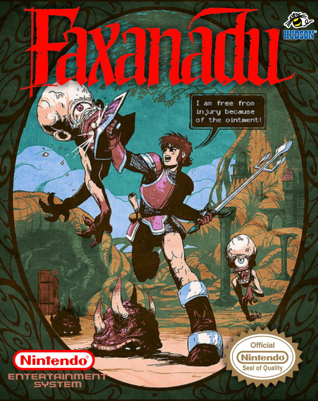 1boy, armor, creature, faxanadu, highres, hudson_soft, shield, sword, weapon