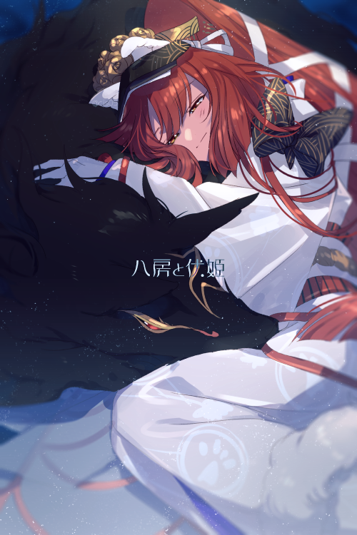 1girl, breasts, dog, echo_(circa), fate/grand_order, fate_(series), flower, hair_flower