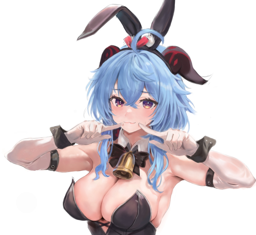 1girl, ahoge, aimu_(angry9565), alternate_costume, animal_ears, armpits, arms_up, bare_shoulders