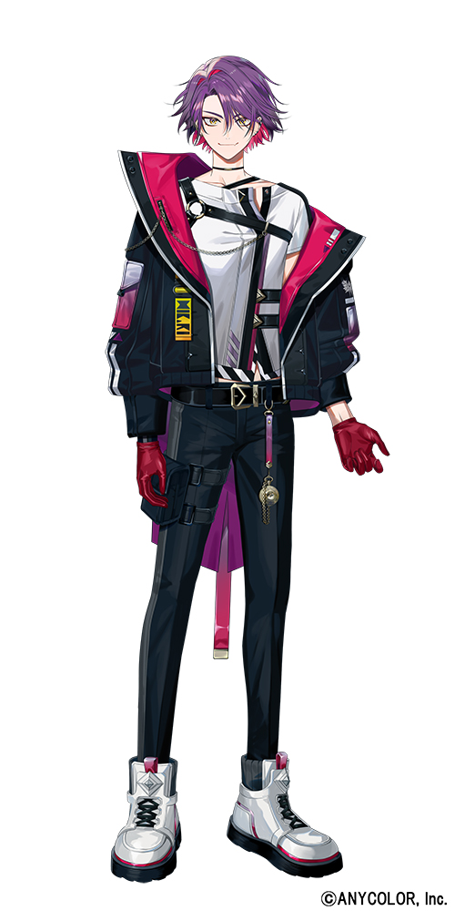 1boy, belt, black_choker, black_jacket, black_pants, choker, collarbone, colored_inner_hair