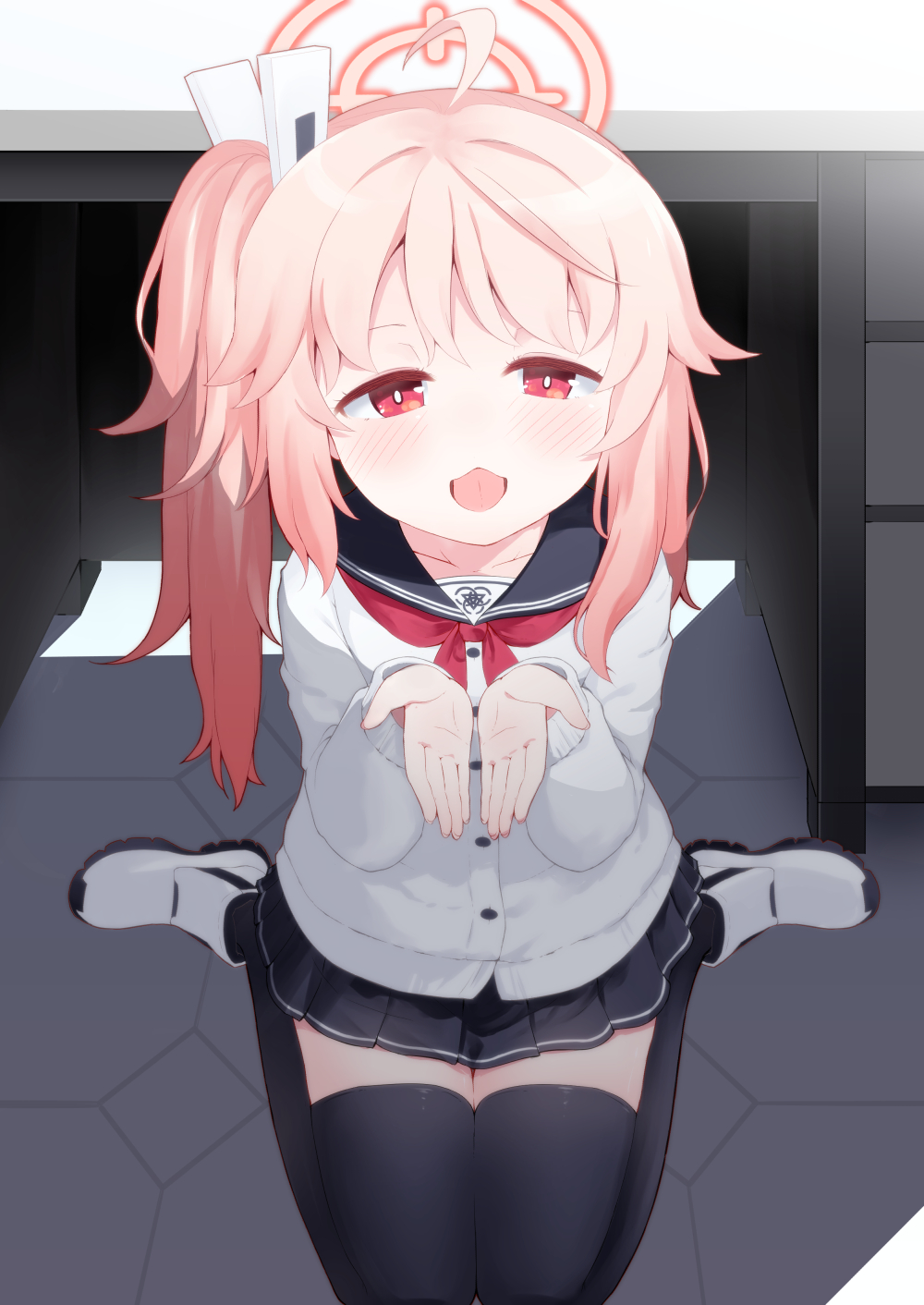 1girl, blue_archive, highres, natsu_(blue_archive), razy_(skuroko), sitting, solo, tagme