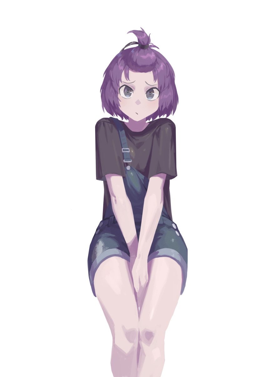 1girl, absurdres, alternate_costume, bernadetta_von_varley, between_legs, black_shirt, commentary_request, fire_emblem