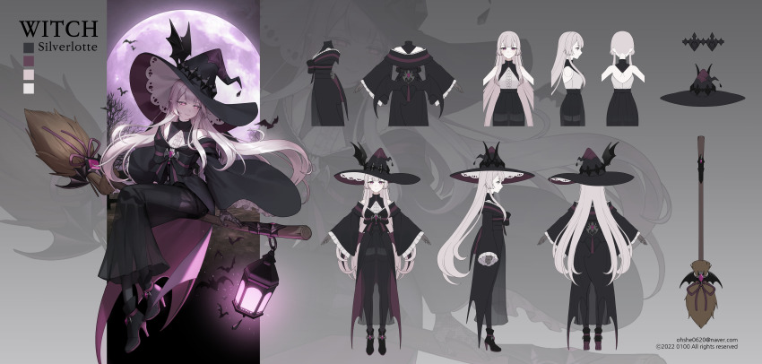 1girl, absurdres, baegbalbaegjung, black_footwear, black_shorts, black_skirt, broom, reference_sheet