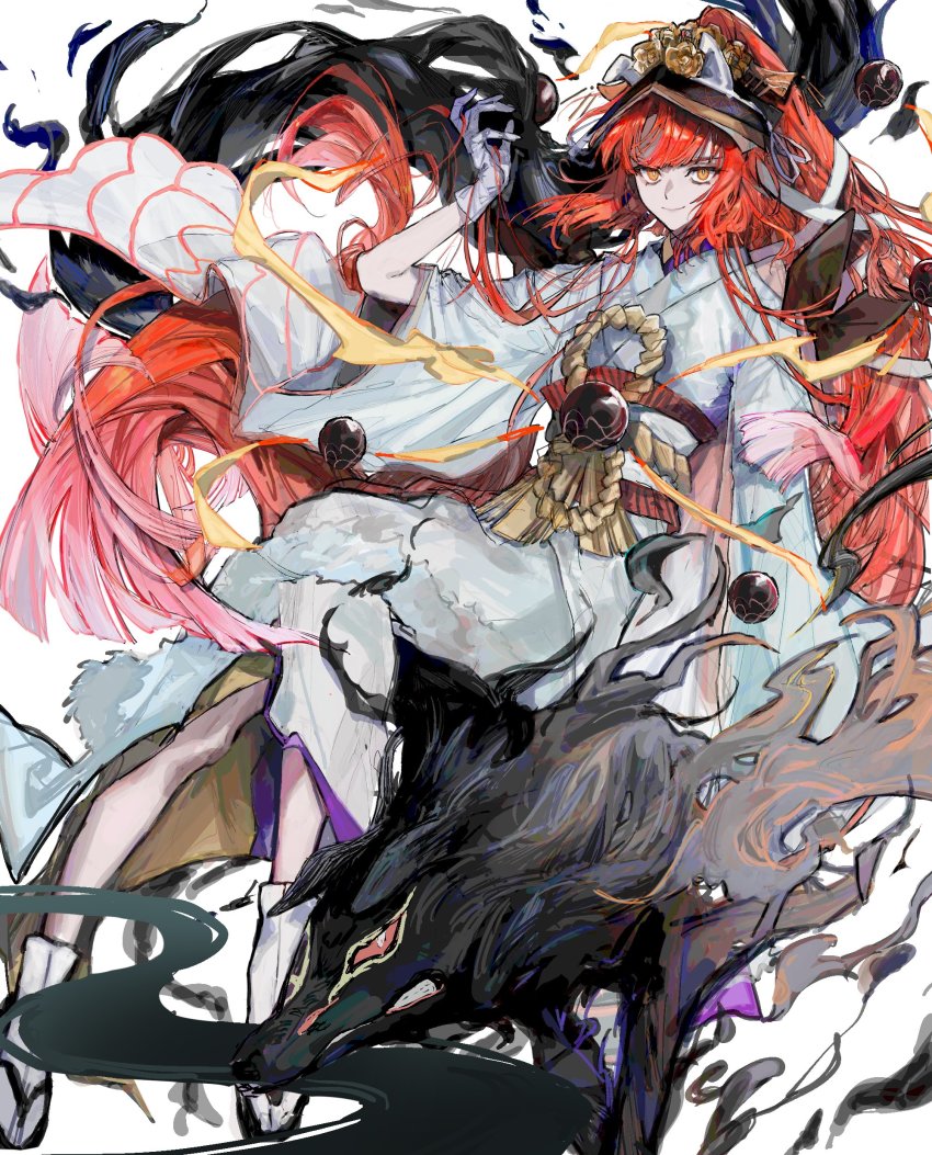 1girl, absurdres, dog, fate/grand_order, fate_(series), gloves, highres, japanese_clothes