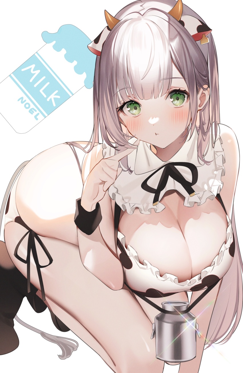 1girl, absurdres, animal_ears, animal_print, bikini, blush, boots, breasts