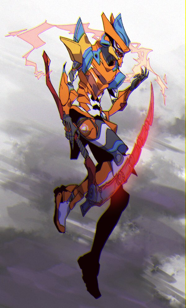 1boy, animification, apex_legends, dead_man's_curve, floating, glowing, holding, holding_scythe