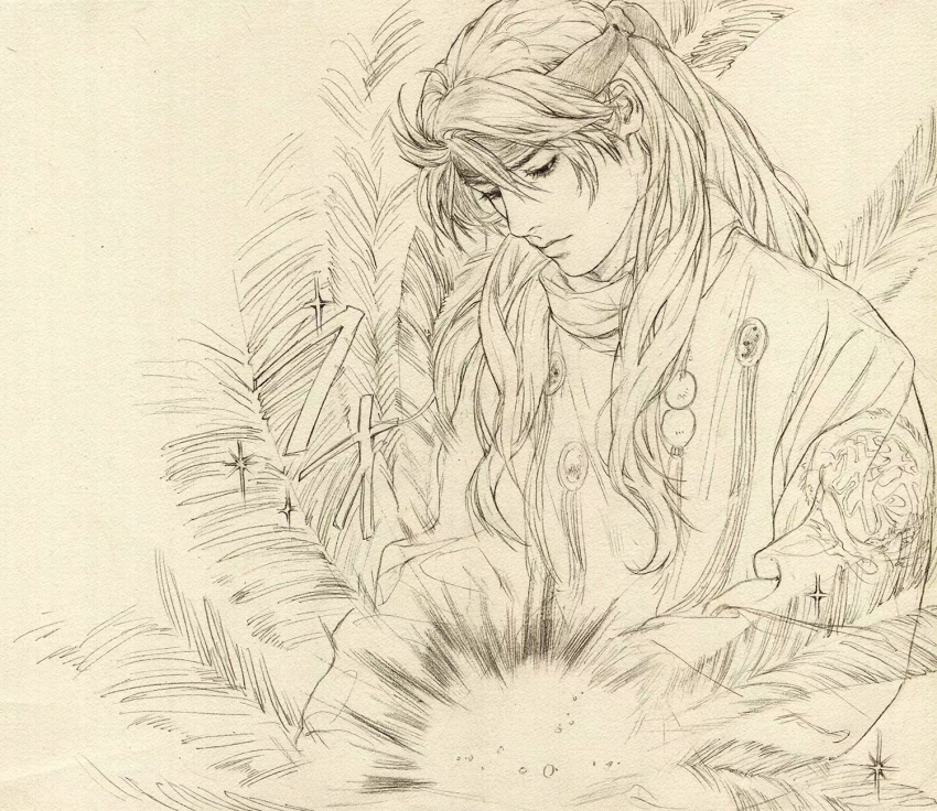 1boy, chopping, chuuka_ichiban!, closed_mouth, cooking, food, glowing, headband