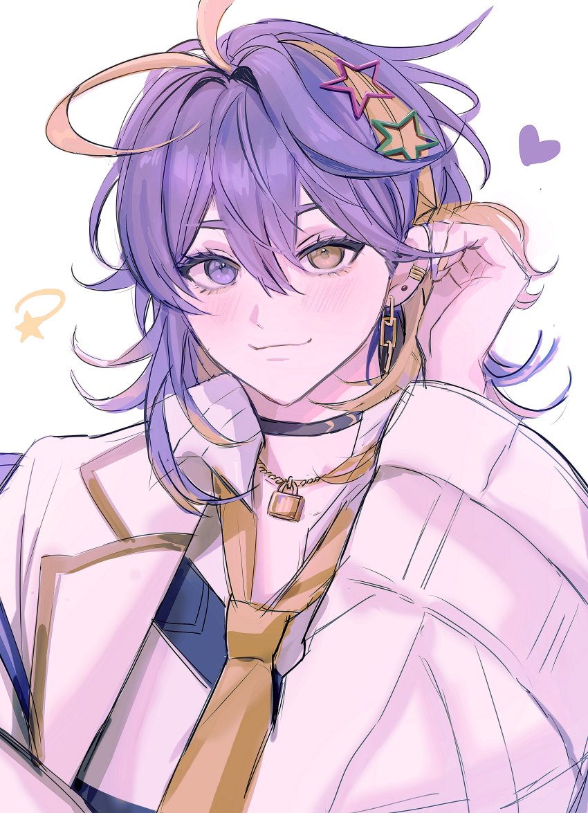 1boy, absurdres, aster_arcadia, aster_arcadia_(1st_costume), blonde_hair, blush, choker, closed_mouth