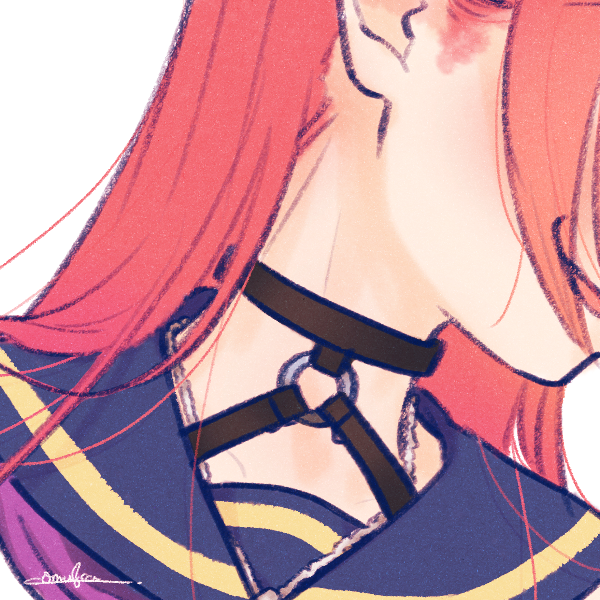 1girl, artist_name, assault_lily, black_choker, blue_sailor_collar, choker, close-up, frilled_sailor_collar