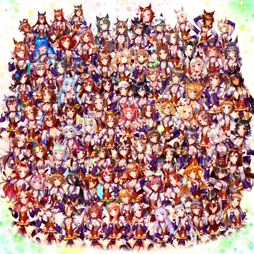 6+girls, admire_vega_(umamusume), agnes_digital_(umamusume), agnes_tachyon_(umamusume), air_groove_(umamusume), air_shakur_(umamusume), animal_ears, aston_machan_(umamusume)