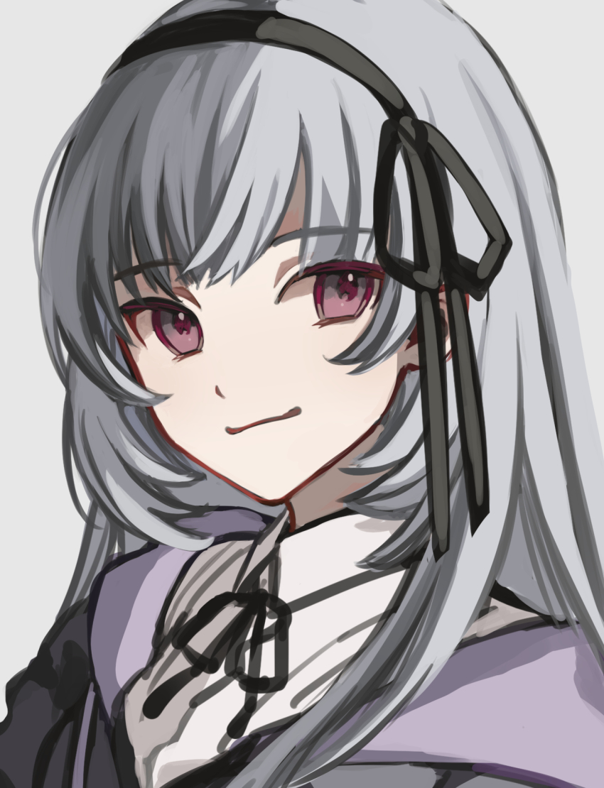 1girl, amatsu_marei, assault_lily, black_hairband, black_jacket, black_ribbon, bow_hairband, closed_mouth