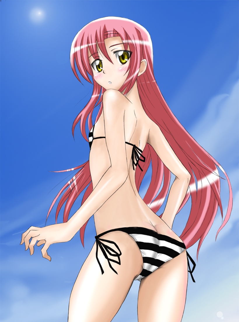 1girl, bad_id, bad_pixiv_id, bikini, butt_crack, day, female_focus, hayate_no_gotoku!