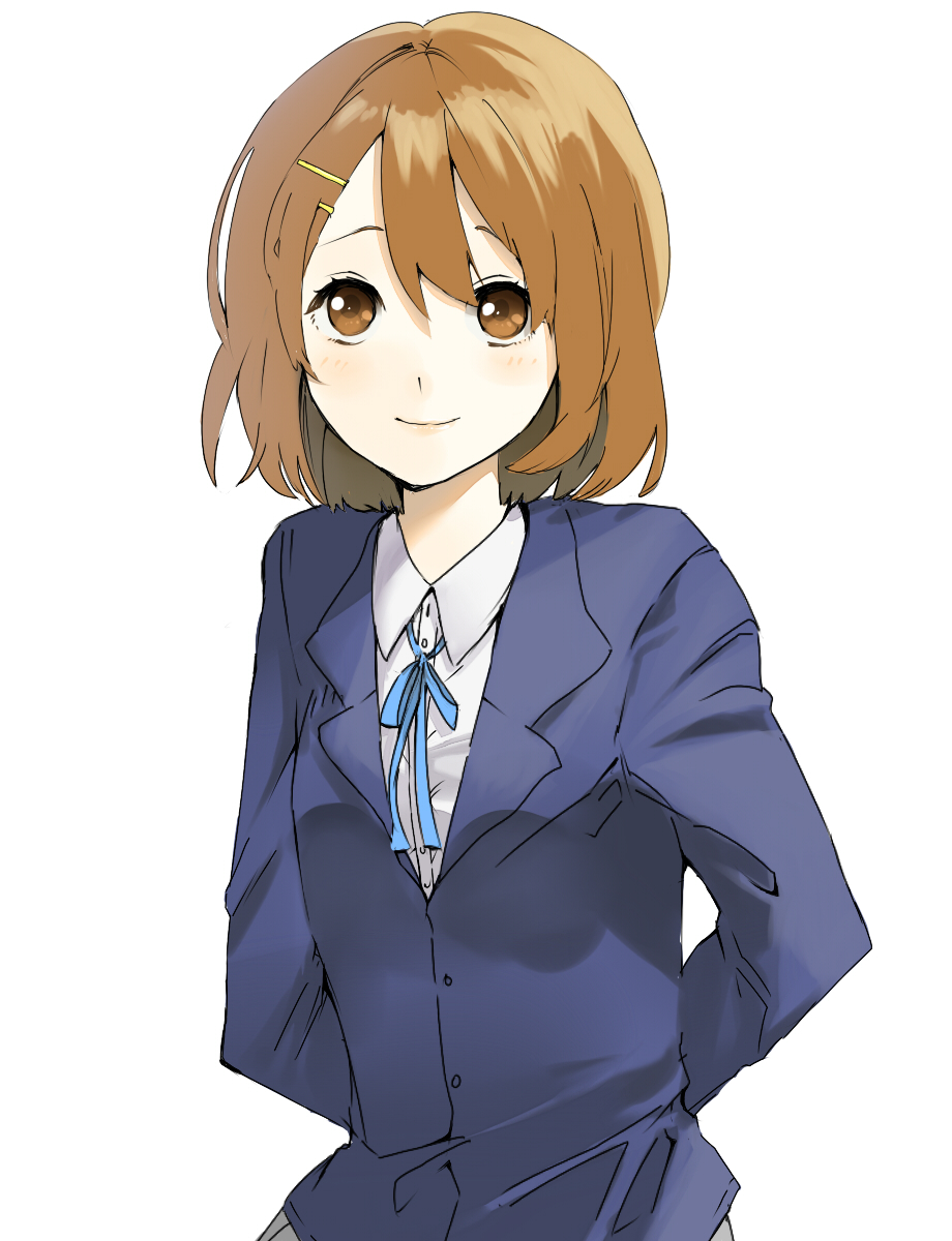 1girl, brown_eyes, brown_hair, female_focus, highres, hirasawa_yui, k-on!, raafuru