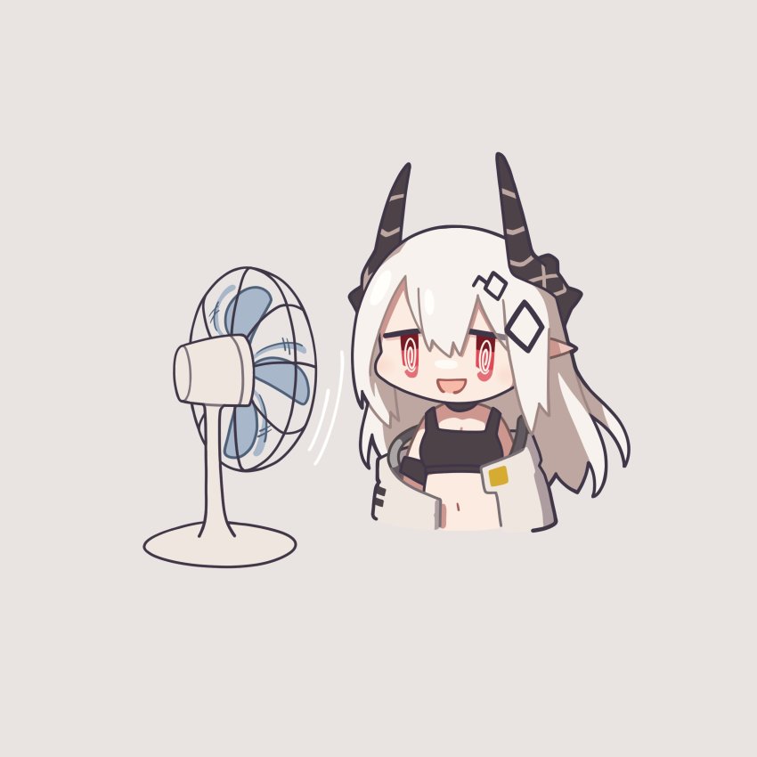 1girl, :d, @_@, absurdres, arknights, black_collar, bodysuit, breasts