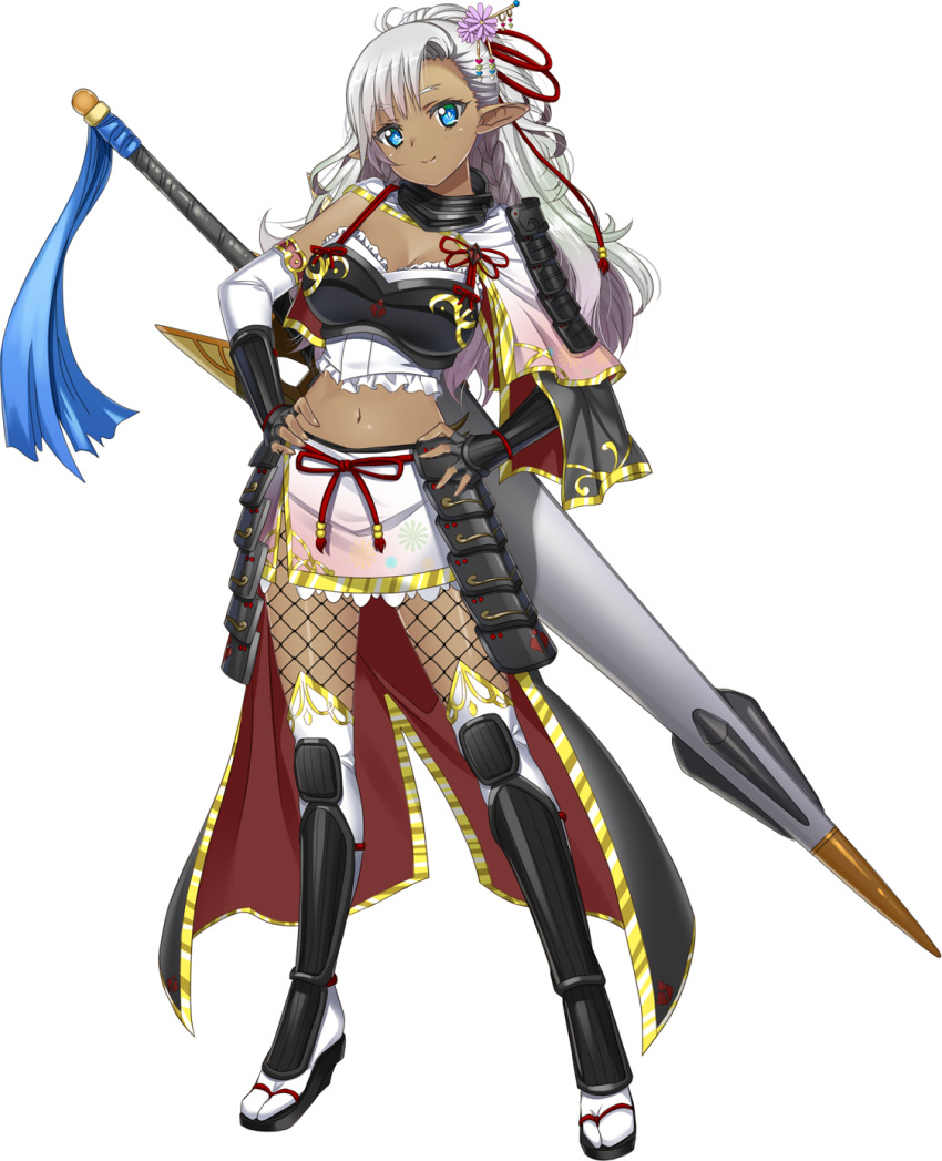 1girl, artwhirl_mahou_gakuen_no_otome-tachi, asymmetrical_bangs, blue_eyes, breasts, cleavage, closed_mouth, contrapposto