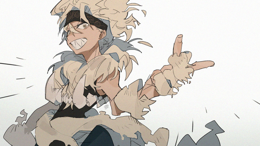 1boy, black_headband, black_shirt, brown_eyes, hair_between_eyes, headband, lion_boy, monster_boy