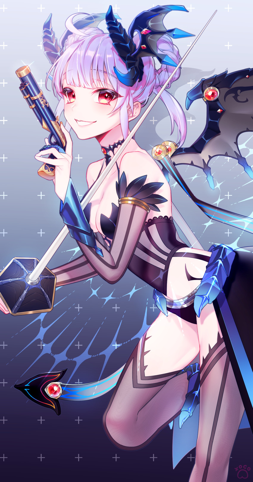 1girl, absurdres, ahoge, artist_name, bad_id, bad_pixiv_id, bare_shoulders, black_choker