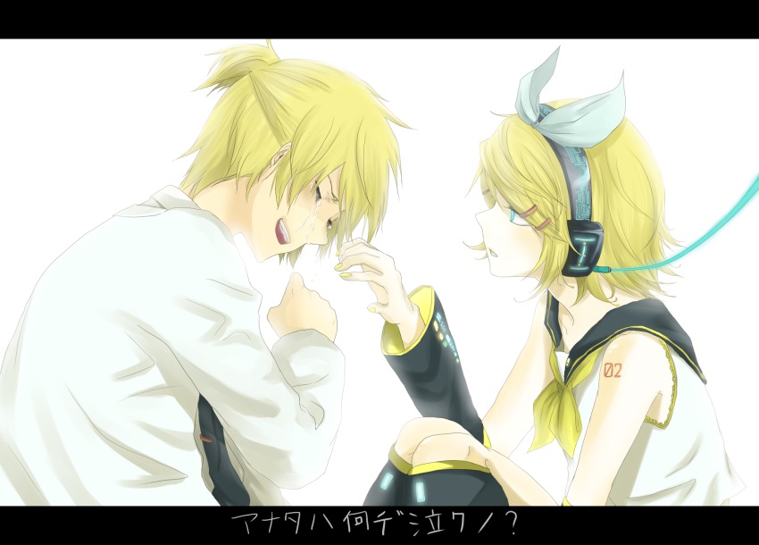 1boy, 1girl, bad_id, bad_pixiv_id, blonde_hair, bow, brother_and_sister, couple