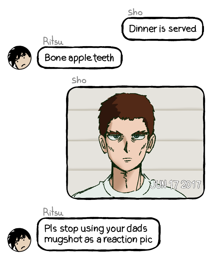 3boys, black_hair, brown_hair, ch0og0o, chat_log, commentary, dated, english_text