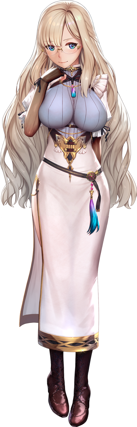 1girl, amanda_(artwhirl), artwhirl_mahou_gakuen_no_otome-tachi, black_gloves, blonde_hair, blue_eyes, blue_shirt, brown_footwear