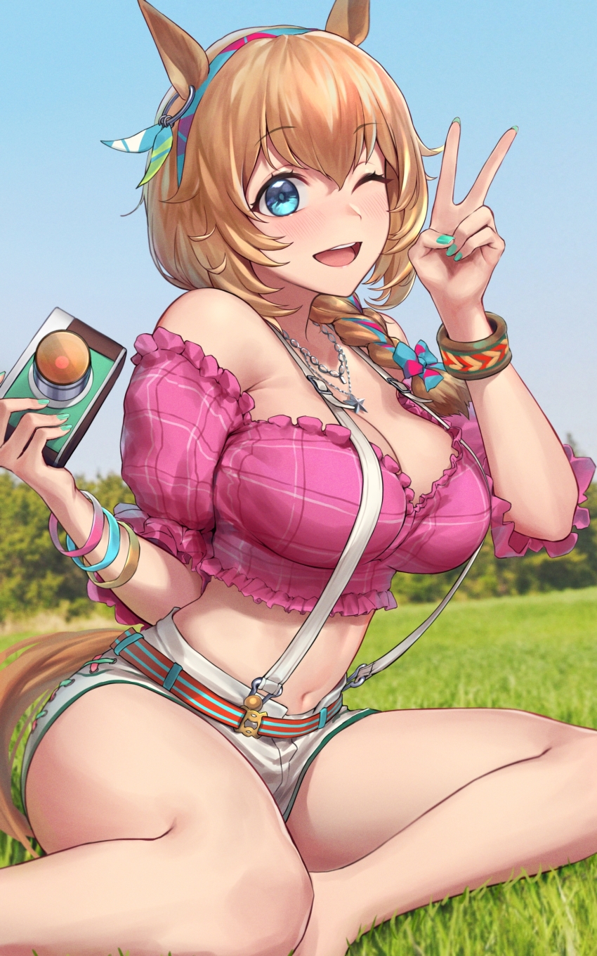 1girl, absurdres, animal_ears, bangle, bare_legs, bare_shoulders, belt, blue_eyes