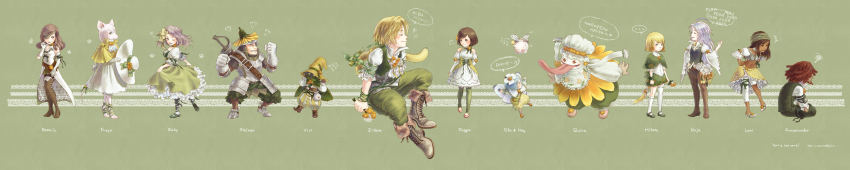 ..., 00s, 5boys, 6+girls, ^^^, absurdres, adelbert_steiner, alternate_costume, animal_ears, armor, asymmetrical_clothes, bandana, bare_shoulders, beatrix, belt, black_mage_(final_fantasy), black_skin, blonde_hair, blue_eyes, blue_hair, blush, boots, bow, braid, brown_eyes, brown_hair, burmecian, butterfly_wings, child, choker, clenched_teeth, closed_eyes, cocura, colored_skin, curly_hair, dark_skin, dreadlocks, dress, earrings, eiko_carol, elbow_gloves, english_text, engrish_text, everyone, eyepatch, final_fantasy, final_fantasy_ix, flower, freya_crescent, furry, garnet_til_alexandros_xvii, gloves, glowing, glowing_eyes, green_eyes, green_theme, grey_hair, hair_bow, hair_flower, hair_ornament, hand_on_own_hip, hands_on_own_hips, hat, headband, helmet, highres, hip_focus, horns, insect_wings, jewelry, knight, kuja, lani_(ff9), leggings, lipstick, long_hair, long_image, makeup, md5_mismatch, midriff, mikoto_(ff9), mikoto_(ffix), monster, moogle, multiple_boys, multiple_girls, navel, one_eye_closed, open_mouth, pantyhose, ponytail, purple_hair, quina_quen, ranguage, red_hair, ribbon, romaji_text, ruby_(ff9), amarant_coral, short_hair, sitting, skirt, socks, spring_(season), squiggle, sun_hat, sword, tail, tail_ornament, tail_ribbon, teeth, thigh_boots, thighhighs, tongue, translated, vest, vivi, vivi_ornitier, weapon, white_hair, wide_image, wide_sleeves, wings, wink, witch_hat, yellow_eyes, zidane_tribal