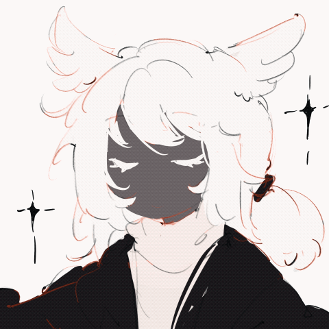 1boy, animated, animated_gif, azhiichigo, bai_xiao, bishounen, closed_eyes, colored_eyelashes, dark-skinned_male, dark_skin, grey_hair, head_wings, lowres, male_focus, pointy_hair, ponytail, sky:_children_of_the_light, solo, white_hair, wings