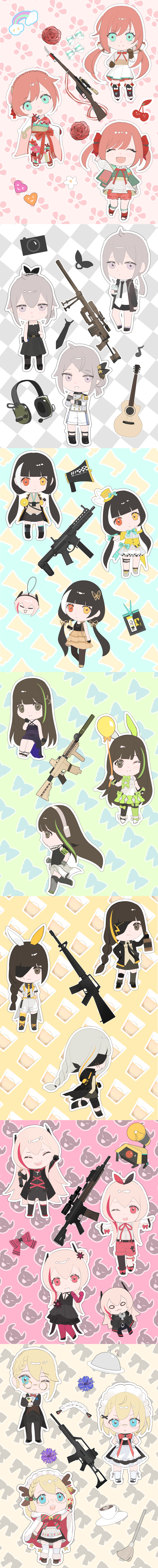 6+girls, absurdres, alcohol, animal_ears, anti-materiel_rifle, aqua_eyes, assault_rifle, bad_id