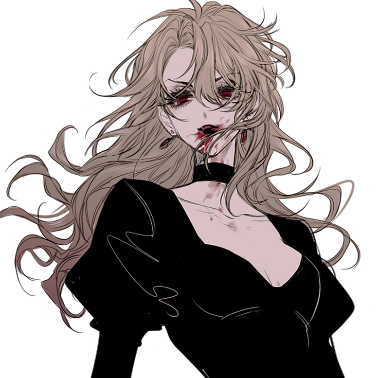 1girl, arms_at_sides, blood, blood_on_face, breasts, choker, dio_brando, earrings