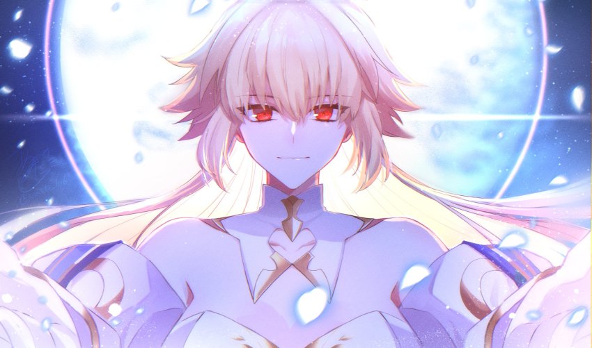 1girl, amata1006, archetype_earth, arcueid_brunestud, blonde_hair, detached_collar, dress, fate/grand_order