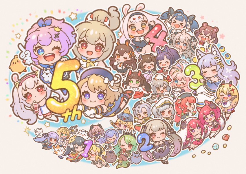 6+girls, albacore_(azur_lane), animal_ears, anniversary, ayanami_(azur_lane), azur_lane, black_hair, blonde_hair