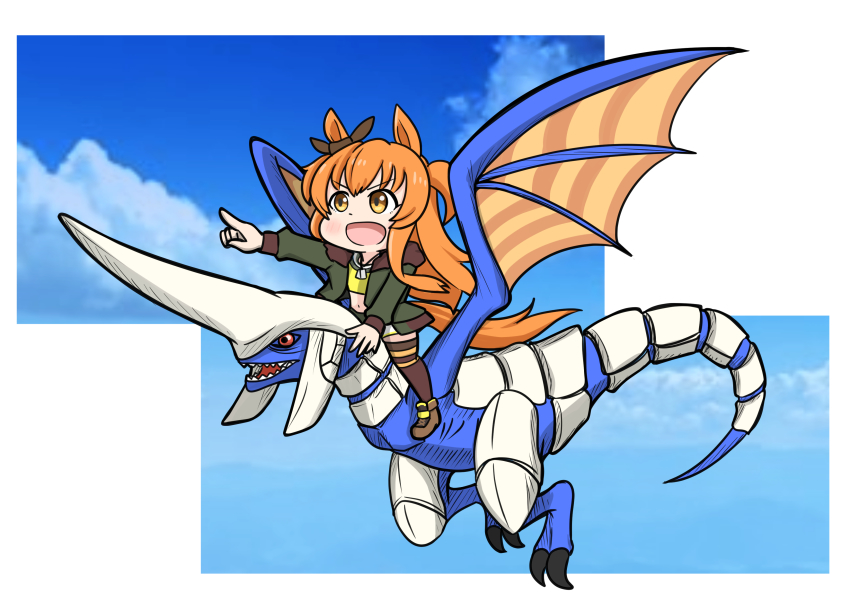 1girl, absurdres, animal_ears, aonoji, blue_dragon_(panzer_dragoon), bomber_jacket, bow, brown_bow
