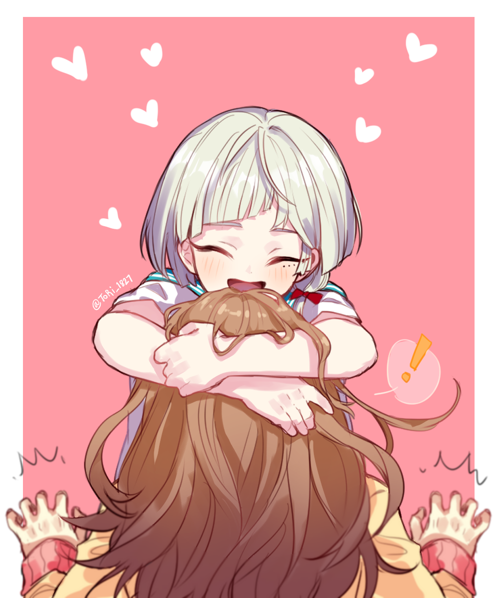 1boy, 1girl, afterl!fe, age_regression, aged_down, blush, brown_hair, child