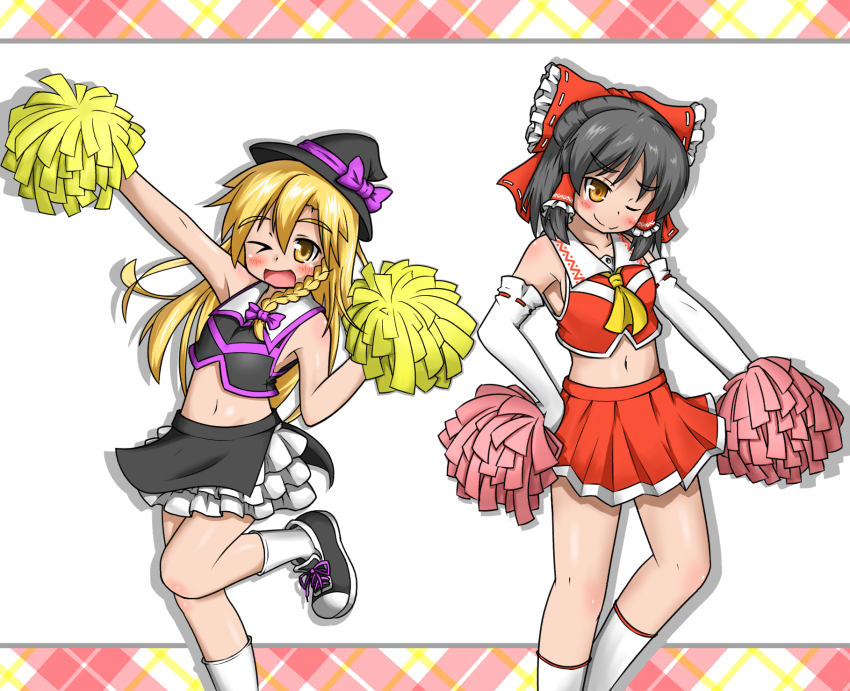 1boy, 1girl, adapted_costume, armpits, ascot, black_footwear, black_hair, black_headwear