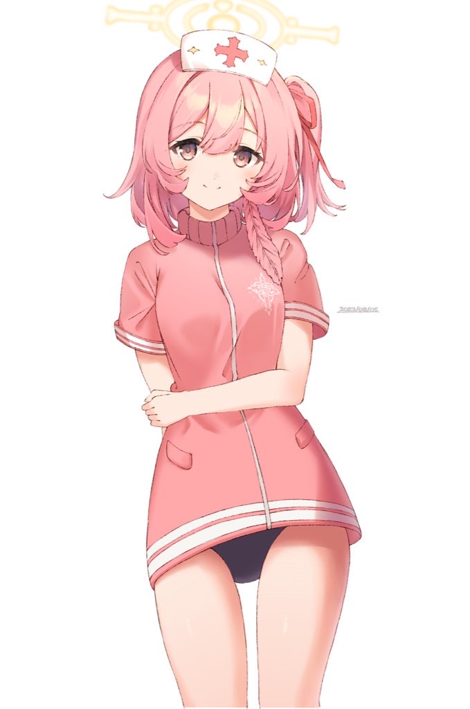 1girl, alternate_costume, blue_archive, breasts, buruma, commentary_request, dated, hair_between_eyes