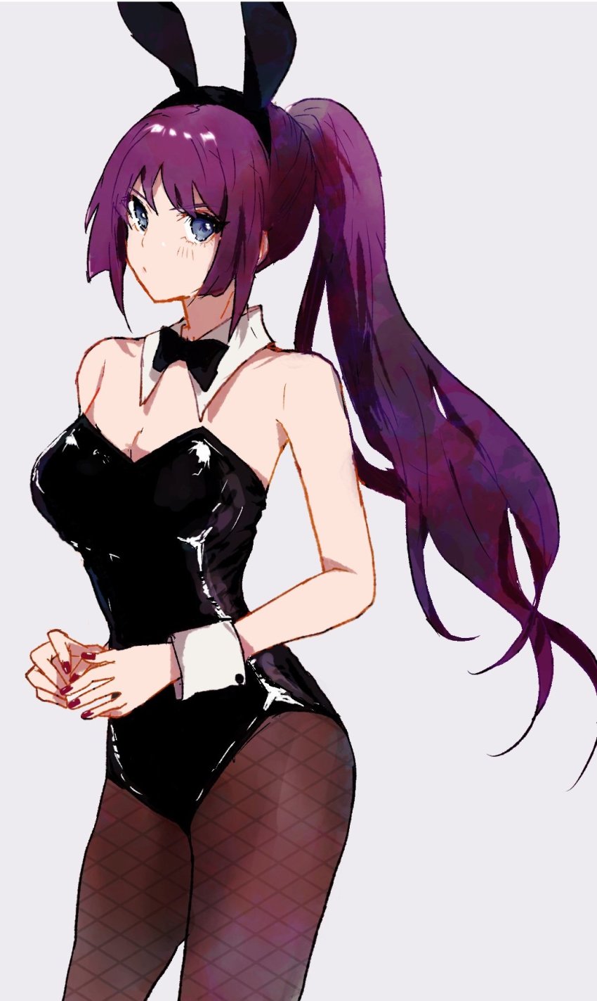 1girl, animal_ears, black_bow, black_bowtie, black_leotard, bow, bowtie, bunny_day