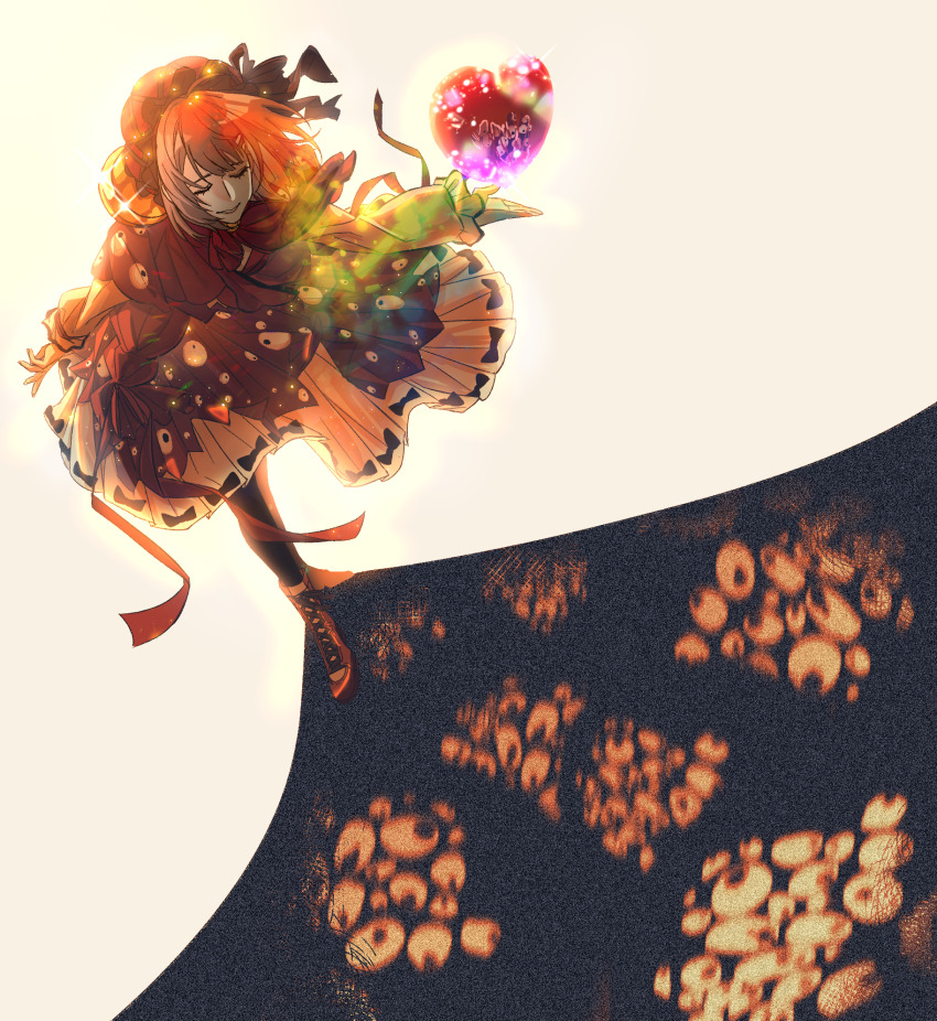 1girl, bad_id, bad_pixiv_id, black_bow, black_pantyhose, blood, boots, bow