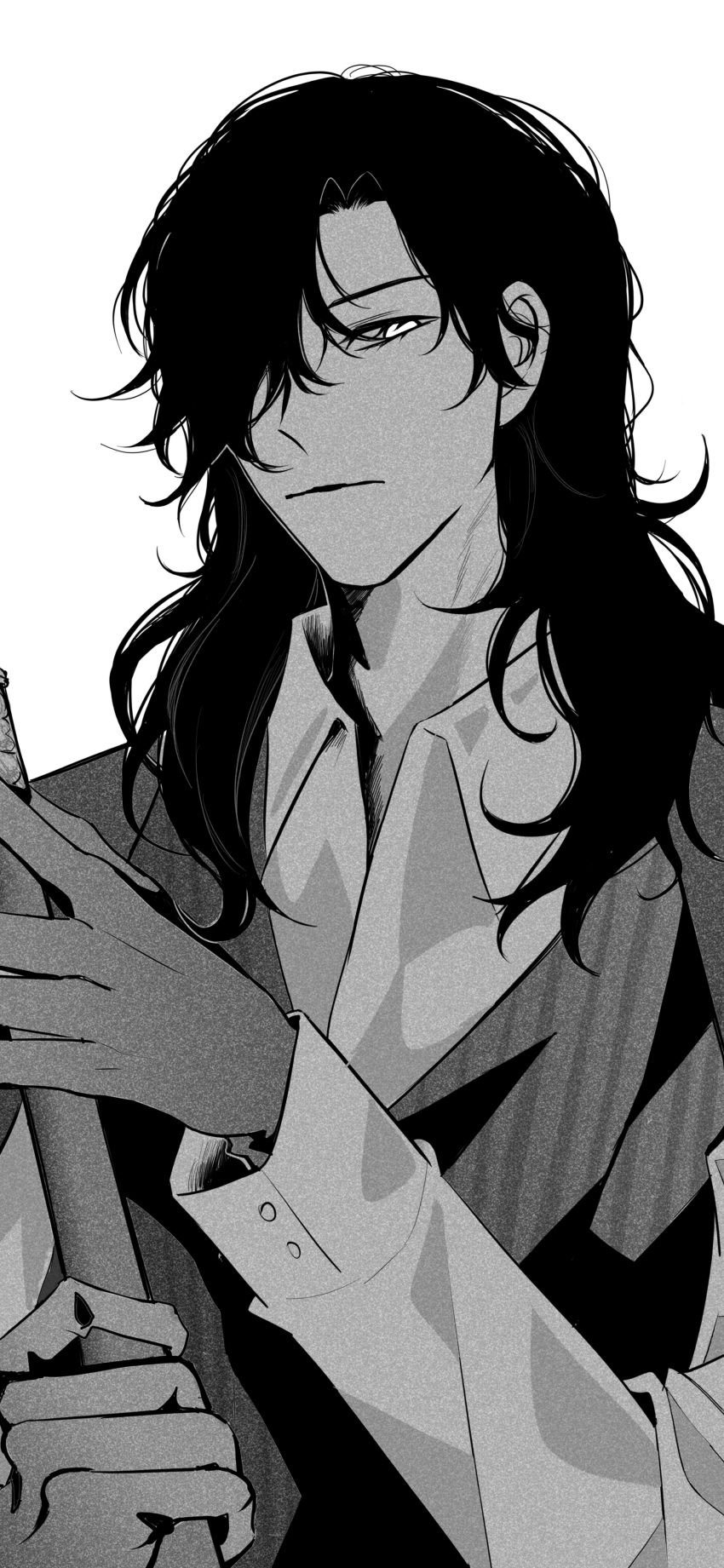 absurdres, angel, black_hair, card, chinese_commentary, commentary_request, disdain, gloves