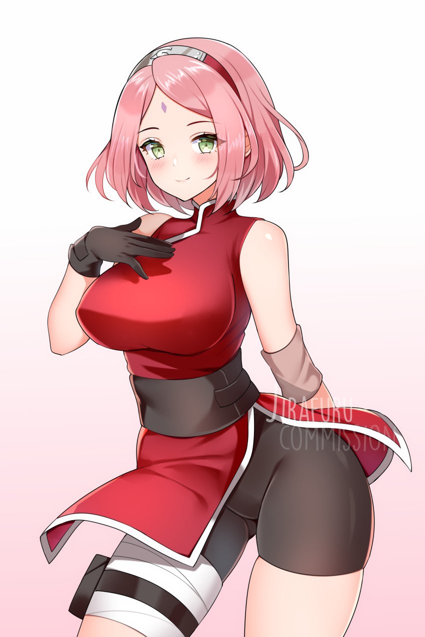 1girl, absurdres, arm_behind_back, armband, artist_name, bandaged_leg, bandages, bare_shoulders