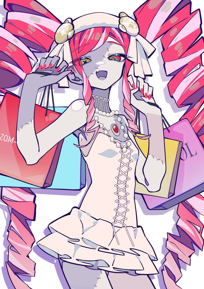 absurdres, blunt_ends, colored_skin, grey_hair, grey_skin, heterochromia, highres, hololive