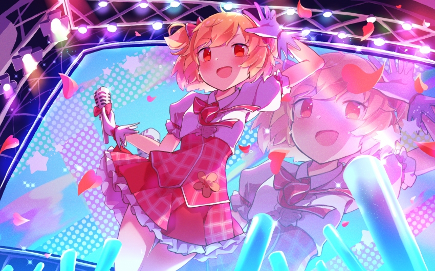 1girl, :d, ayano_rika, blush, center_frills, collared_shirt, corset, cowboy_shot