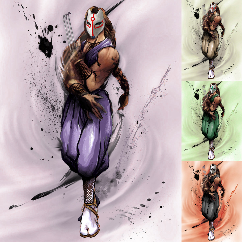 1boy, alternate_color, alternate_costume, capcom, claws, crossover, geki_(street_fighter), kaiwai