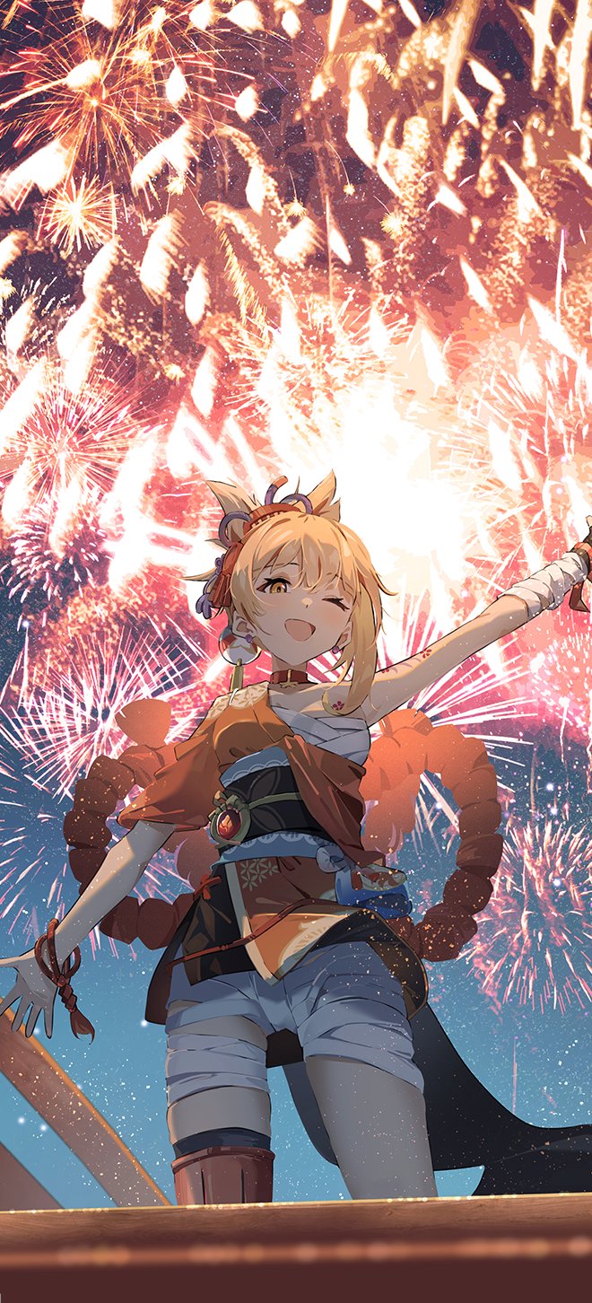 1girl, agas_(vpwt7475), animal, arm_tattoo, back_bow, bandaged_arm, bandaged_leg, bandages