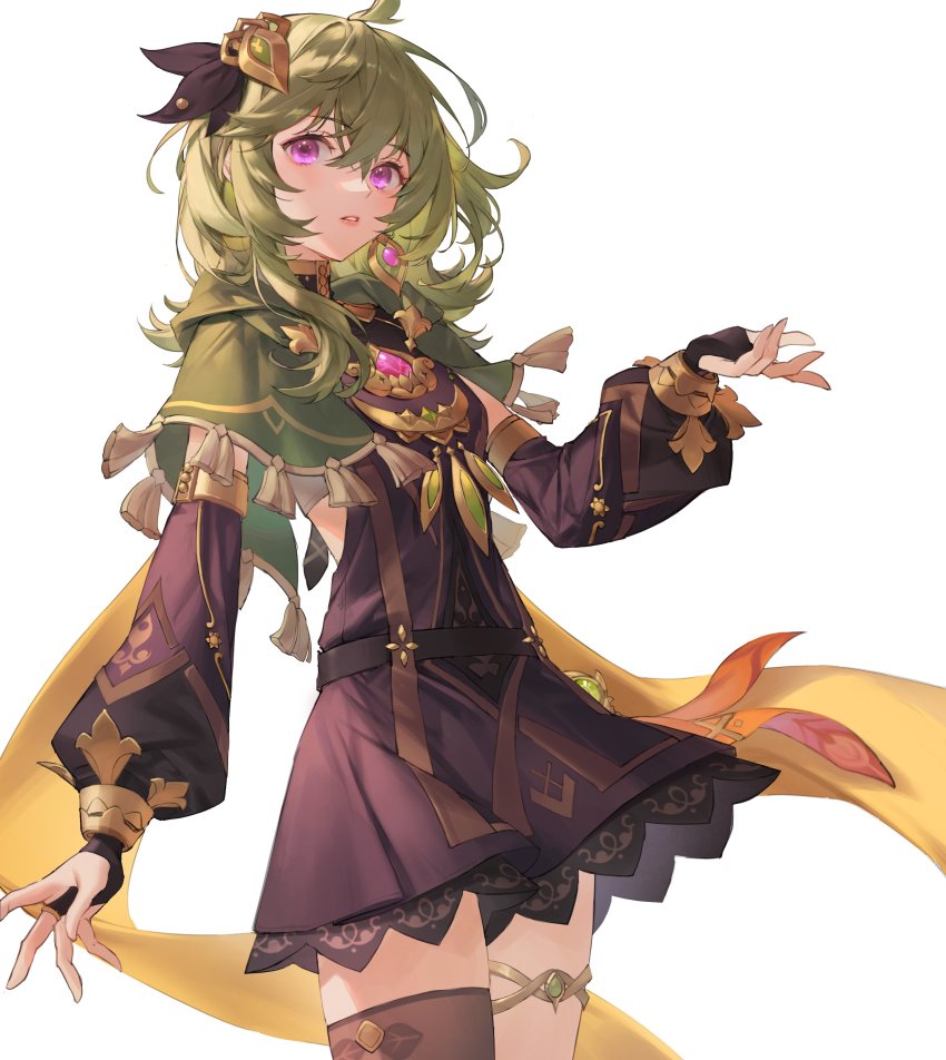 1girl, absurdres, asymmetrical_legwear, bag, baggy_clothes, bare_shoulders, breasts, collei_(genshin_impact)