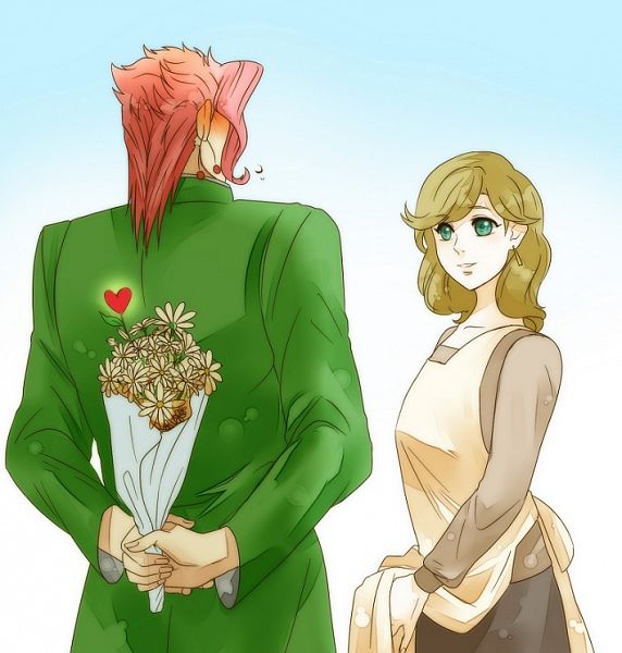 1boy, 1girl, age_difference, hetero, jojo_no_kimyou_na_bouken, kakyoin_noriaki, kakyoin_the_milf_hunter, kuujou_holly