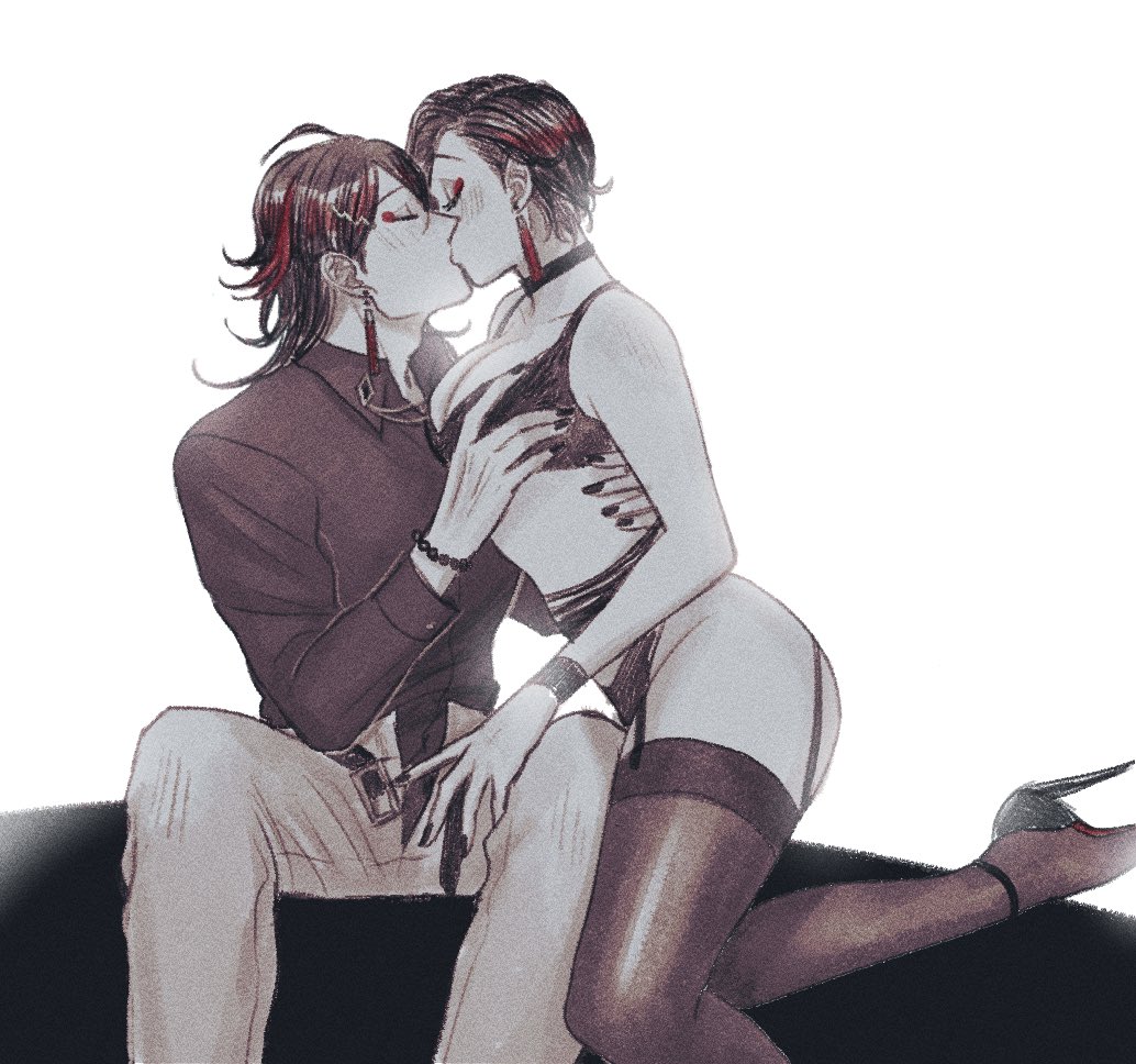 1boy, 1girl, backlighting, bead_bracelet, beads, black_bra, black_choker, black_hair